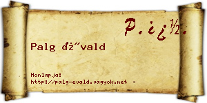 Palg Évald névjegykártya
